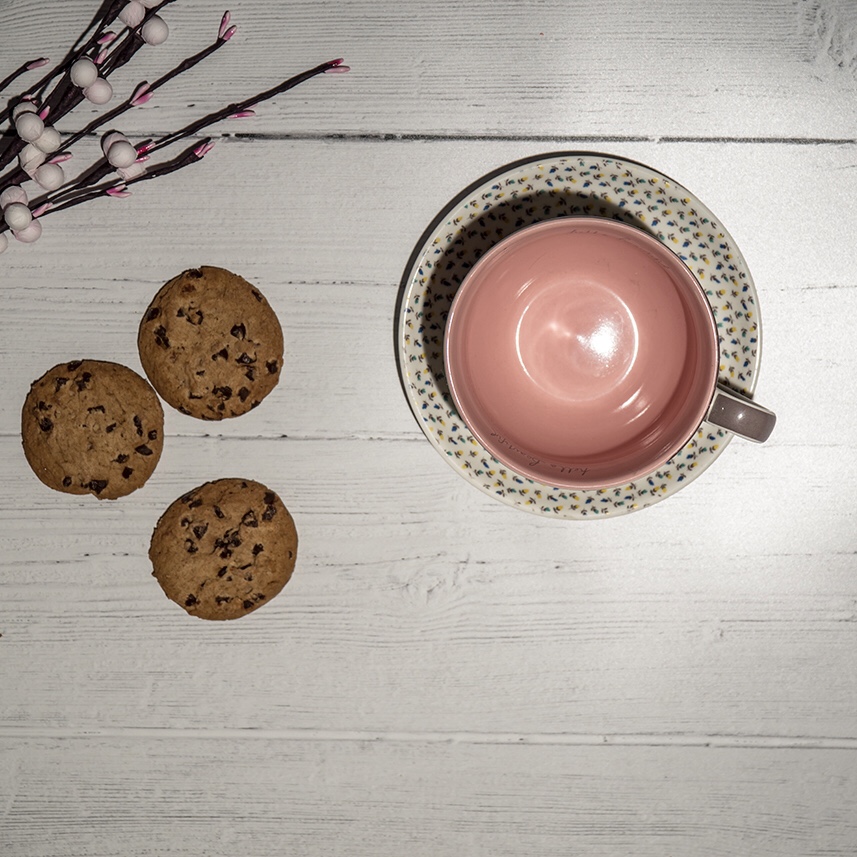 Self care - take some me-time to enjoy a quiet cuppa and some cookies